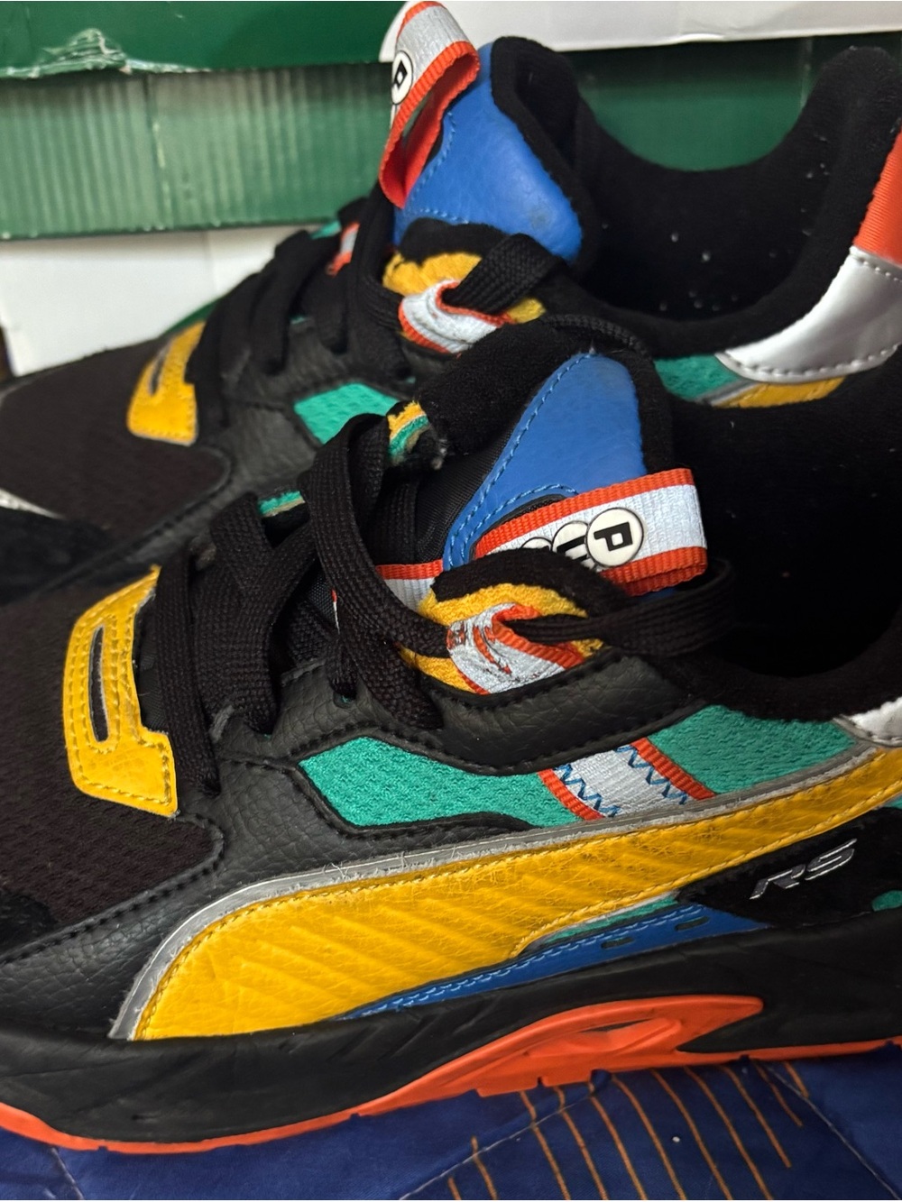 Puma Kids Multicolor Sneakers - Black, Yellow, Green, Blue, Orange